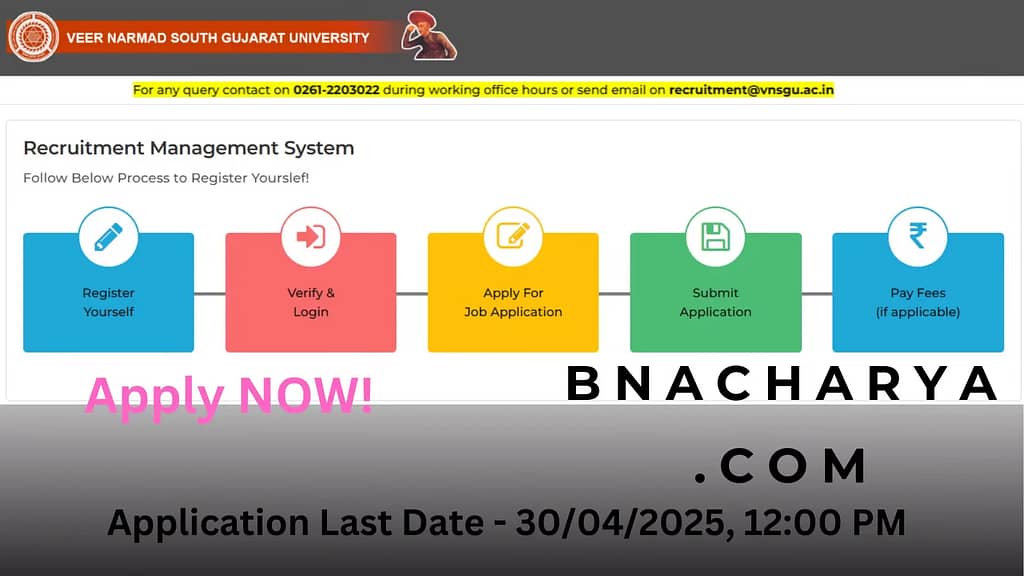 VNSGU Recruitment 2025