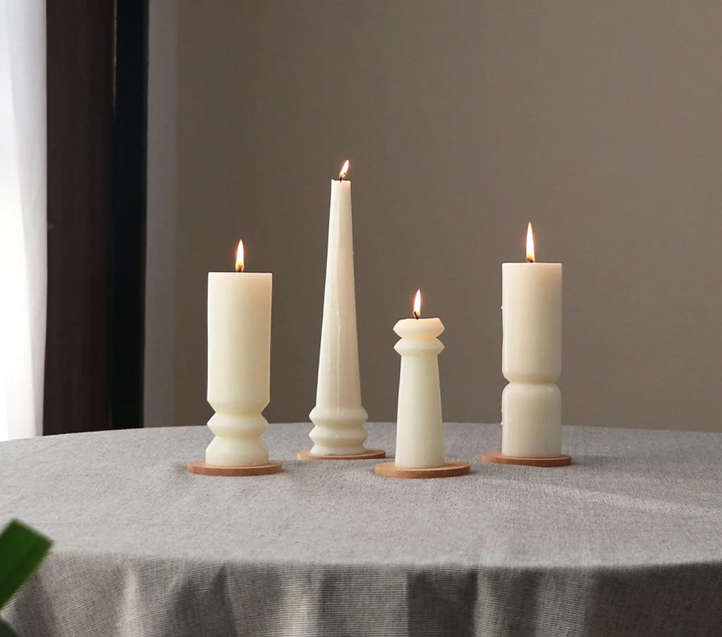 Unleash the magic with unique candle stands: Enhance Your Home decor and immerse yourself in the Warm Glow 2 stupa collection Candle